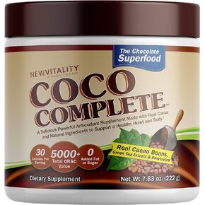 Coco Complete by New Vitality – Immune System and Metabolism Boosting Superfood Powder Supplement, Energy Support, Sugar Free, Real Cocoa Powder & Green Tea Extract, Chocolate Flavor, 30 Servings