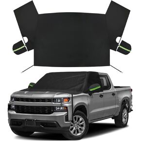 Windshield Snow Cover Replace for Ford F150 250 / Dodge Ram 1500, 600D Oxford Cloth Heavy Duty All Weather Winter Frost Guard Windshield Covers with Side Mirror Covers