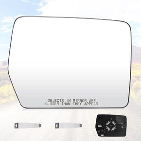 Youxmoto Driver Left Side Heated Mirrors Glass, Replacement for Ford F150 2011 2012 2013 2014 Side View Mirror Glass with Rear Holder, Replace BL3Z-17K707-E