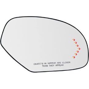 Driver Side Heated Mirror Glass Replacement For 2007-2013 Cadillac Escalade Yukon Chevrolet Suburban Silverado GMC Sierra Tahoe Avalanche Sierra - Side Mirror with Rear Holder and Turn Signal