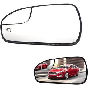 PEVAST Driver Left Side Mirror Glass, Heated Side Mirror Glass with Rear Holder Blind Spot Side View Convex Mirror Glass Compatible with 2013-2020 Ford