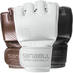 قفازات Sanabul Battle Forged MMA | قفازات التصارع والسجال للرجال والنساء | قفاز القتال الجلدي المصمم هندسيًا | قفازات الحقائب الثقيلة in Kuwait
