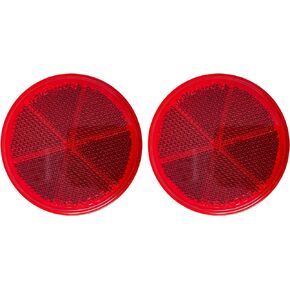 [ALL STAR TRUCK PARTS] Class A 3" Round Reflector Strong Stick-on - RED/AMBER for Trailers, Trucks, Automobiles, Mail Boxes, Boats, SUV's, RV's, Industrial Applications (2x Amber)