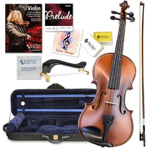 Antonio Giuliani Etude Violin Outfit 4/4 Full Size Clearance By Kennedy Violins - Carrying Case and Accessories Included - Solid Maple Wood and Ebony Fittings AG360