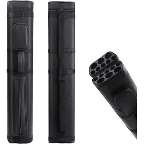3x5 Pool Cue Case, Hard Pool Cue Case, Billiard Cue Case, high Capacity Pool Stick Case Holds 3 Cue Butts and 5 Cue Shafts, Black