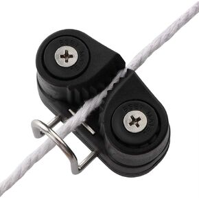 VTurboWay Cam Cleats with Wire Flaired Leading Ring(Black), Plastic Cammatic Cleats, Composite 2 Row, Boat Pilates Equipment Fast Entry, Maximum for line:15mm Diameter，Minimal for line:3mm Diameter