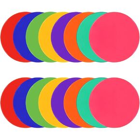 Poly Vinyl Spot Markers 9 Inch Rubber Floor Dots Non Slip Agility Markers Flat Field Cones for PE Gym Classes, Classroom Activities and Games, Soccer Basketball Sports Speed Agility Training