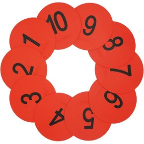 Eco Walker 6inch Numbered Spot Markers Flat Floor Spot Non-Slip TPE Material Waterproof for Field and Court Marking Fitness Agility Training Sports Games and Exercises