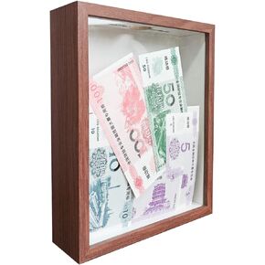 Shadow Box Ticket Holder,Ticket Display Case Frame,Top Loading Display Case Frame with Slot on Top,DIY Sweet Gift,Movie Travel Sporting Events Concert Ticket Stubs Drink BeerCaps-Memory Box,8.5x10.5in