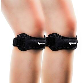IPOW Embroidery Patellar Tendon Support Strap 2 Pack, Knee Pain Relief & Patella Stabilizer Knee Strap, knee Support for Women and Men, Knee Braces for Running, Working Out, Weightlifting, Arthritis,