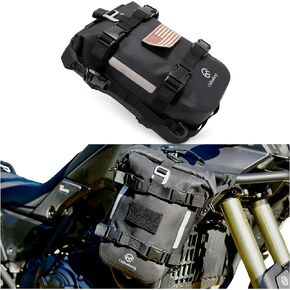 Waterproof Motorcycle Tail Bag 7L Motorcycle Dry Bag Crash Bar Bags used as Motorcycle Luggage Bag Sissy Bar Bag Back Seat Saddle Bag Rack Fender Bag Pouch Dirt Bike Pack for Moto Enduro ATV