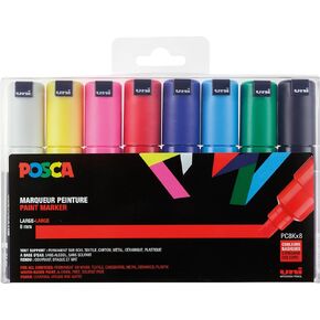 posca Mitsubishi Pencil PC8K8C Broad Point, 8 Colors