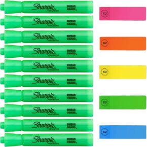 The Mega Deals Highlighters, 5pk Fluorescent Highlighters Assorted Colors. Great Bible and Pens No Bleed. Pink, Orange, Blue, Green Yellow.