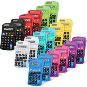 Pocket Size Student Function Calculator Basic Solar Battery Calculator Bulk Mini Colorful Calculator for Student Kids School Home Office Desktop Accounting Tools (18 Pieces) in Kuwait