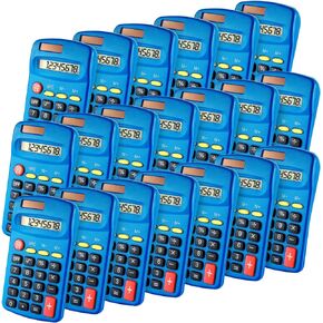 20 Pieces Bulk Solar Calculator for Students Kids Basic Pocket Calculator Mini Calculator Dual Power 10 Function Calculator Small Calculator for Class Office School Students Kids, No Battery