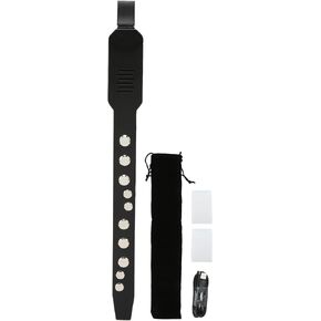 Mini Digital Wind Instrument, MIDI Connectivity 10 Tones Electronic Saxophone with 12 Accompaniments and Rechargeable Battery for Imitation for Phone (Black)