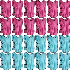 24 حزمة من Pinnies الشبابية، Pinnies الرياضية للشباب البالغين، سترات تدريب كرة السلة لكرة القدم، جيرسي تدريب فريق كرة القدم