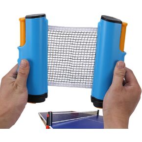 Adjustable Retractable Ping Pong Net & Post. Portable Table Tennis Nets & Clamps. Replacement Outdoor PingPong Net for Any Tables (Fits Tables Up to 2.0 inch Thick)