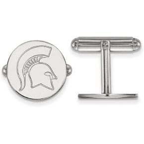 Michigan State Spartans Logo Cuff Links (Sterling Silver)