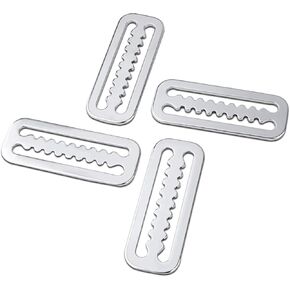 ELFGO 4Pcs Scuba Diving Weight Belt Keepers 316 Stainless Steel Diving Webbing Belt Slide Stopper Weight Retainer Clips with Teeth Fits for Standard Webbing Belts in Kuwait