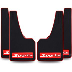 4 pcs Soft Material Automotive Car Mud Flaps Universal Fit Black Splash Guards Rubber mud Guard No Collision Universal 43.5cm23cm0.5cm (LM)