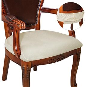 CZL Dining Chair Seat Covers for Dining Room Chairs with Armrest, Zipper with Rear-Covered Dining Chair Slipcovers Jacquard Kitchen Seat Covers Removable for Dining Chairs with Arms,2 Pack
