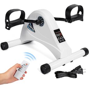 Motorized Mini Exercise Bike Pedal Exerciser for Seniors Rehab Training, LUBBYGIM Electric Under Desk Bike Pedal Exerciser for Arm/Leg Fitness & Physical Therapy, 6 Levels Speed Adjustment