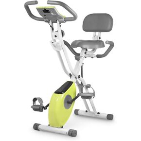 دراجة تمارين Leikefitness LEIKE X Bike فائقة الهدوء وقابلة للطي، دراجة مغناطيسية مستقيمة مع معدل ضربات القلب وشاشة LCD وسهلة التجميع