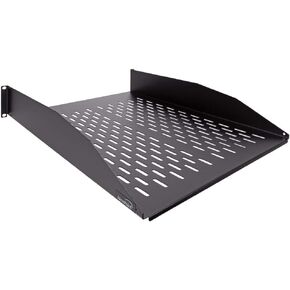 Navepoint 2U 19-Inch Universal Vented Rack Mount Cantilever Fixed Server Cabinet Shelf 22-Inches Deep Black
