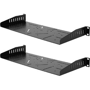 NiuNyuNeu 2 قطعة 1U رف رف الخادم، رف شبكي عالمي مزود بفتحات تهوية صينية ناتئة لرف معدات الشبكة والخزانة in Kuwait