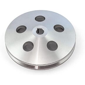 1 PC SHLPDFM Silver Aluminum Power Steering Pulley Satin (1/8" Keway) 1 V Groove Power Steering Pulley Satin Fits for Chevy