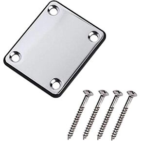 1 Set Electric Guitar Neck Plate with Screws for Strat Tele Guitar Precision,Jazz Bass Replacement