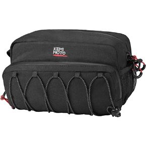 KEMIMOTO Motorcycle Handlebar Bag, Motorcycle Tool Bag,Black Sissy Bar Bicycle Handlebar Bag, Front Storage Accessory Bag for Cruiser Softail Dyna Sportsters