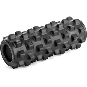 RumbleRoller - Compact 12 Inches - Black - Extra Firm - Textured Muscle Foam Roller - Relieve Sore Muscles- Your Own Portable Massage Therapist - Patented Foam Roller Technology…