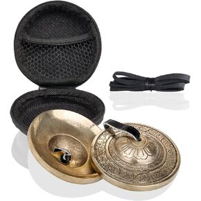 ZenBless 3.1" صنج تينغشا التبتي قطعتان، مصنوع يدويًا في التبت، أجراس رنين برونزية للتأمل والسحب الميمونة للشفاء الروحي واليوجا البوذية والآلات الموسيقية للاسترخاء in Kuwait