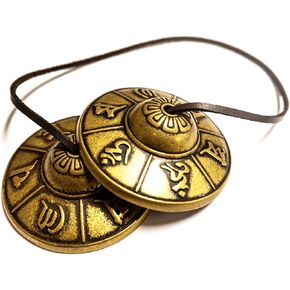 VIIN POPO Tibetan Tingsha Bells, Handmade Brass Advanced Tibetan Tingsha Cymbals in Nepal—Chakra Healing, Stress Relief, Sound Awakening, Yoga Meditation, Mindfulness 2.6in/6.6cm (Sanskrit style) in Saudi Arabia