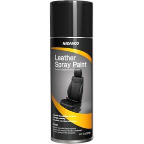 NADAMOO Leather Spray Paint Matte Black, Water-based Aerosols Color Renew for Car Seats Couches Shoes, 13 oz, 1 Can