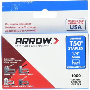 Arrow Fastener 504SS1 1/4 in. T50 Stainless Steel Staples