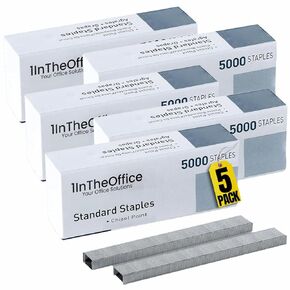 دبابيس قياسية 1InTheOffice، دبابيس للدبابيس، دبابيس بديلة، طول الساق 1/4 بوصة، 5000 دبوس/عبوة، 5 عبوات