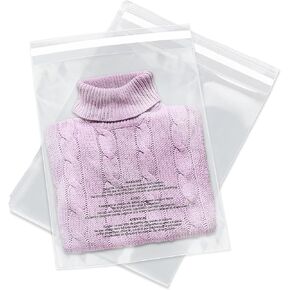 Spartan Industrial - Poly Bag Bundle Combo Pack of 400-6X9, 8X10, 9X12, 11X14 Self Seal Clear Plastic Bags With Suffocation Warning