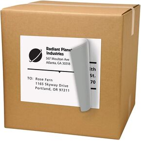 Avery Full Sheet Printable Shipping Labels, 8.5" x 11", White, 100 Blank Mailing Labels (5165)