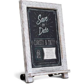 Rustic Whitewash Tabletop Chalkboard Sign/Hanging Magnetic Wall Chalkboard/Small Countertop Chalkboard Easel/Kitchen Countertop Memo Board / 12" x 17" in. Weddings, Birthdays, Baby Announcements