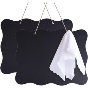 AUSTOR Chalkboards 10x14 Inch Double Sided Erasable Chalkboard Signs Message Board with Hanging String and Cleaning Cloth, 2 Pack