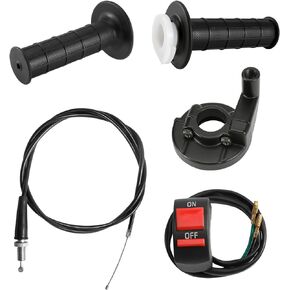 OAMCE Mini Bike Throttle Assembly - 7/8'' 22mm Handlebar Throttle Housing with Cable, Accelerator, and Kill Switch for Dirt Bike, Pit Bike, ATV, Quad - Fits 50cc, 100cc, 125cc