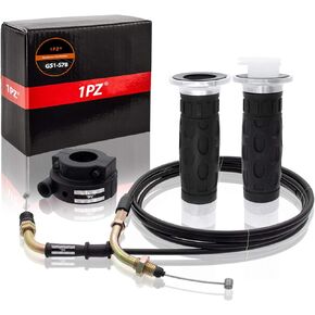 1PZ GS1-S78 Universal Throttle Twist Grip Set with 78" Scooter Throttle Cable for 50cc 80cc 125cc 150cc GY6 4 Stroke Scooter Motorcycle Moped ATV