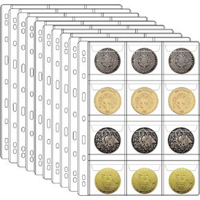 295pcs 2 in 1 Coin Collection Book Set, Coin Collection Supplies, Coin Holders for Collectors, 3 Size Coin Pockets and 9 Pockets Paper Money Storage Binder Father's Day Gift (Black)