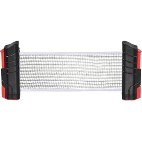 PATIKIL Up to 2.2" Retractable Ping Pong Net, Portable Table Tennis Net and Post Replacement for Any Table, Black Red in Saudi Arabia