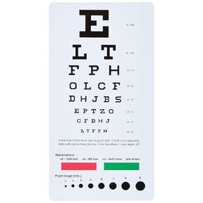 Prestige Medical PRE3909 Snellen Pocket Eye Chart