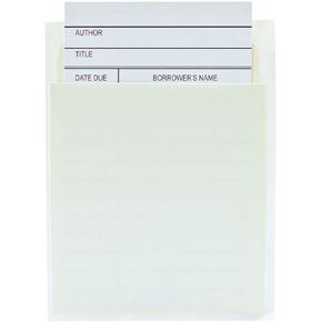 Jot & Mark Library Kit with 100 Book Card Pockets and Catalog Checkout Cards | Perfect for creating School Classroom, Church, Social Group and Personal Libraries