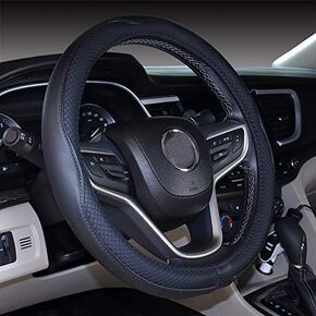 Mayco Bell Small Size Steering Wheel Cover Anti-Slip,Safety,Soft,Breathable,Durable,Full Surround,Comfortable Grip Microfiber Leather (14-14.25 inch,Black)
